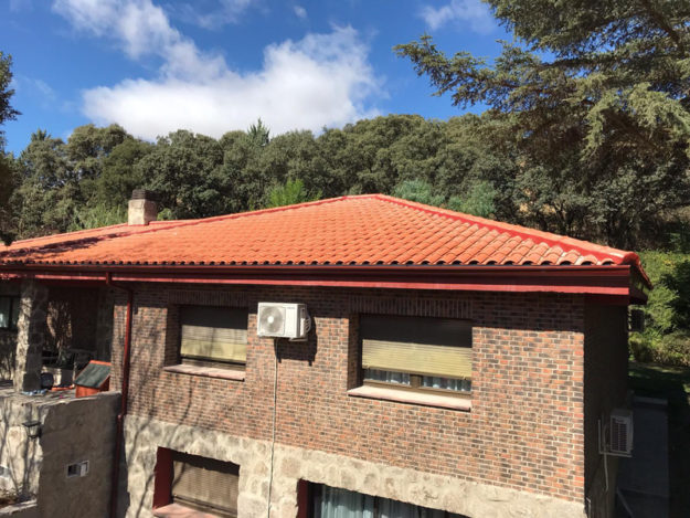 Tejado rehabilitado en Villanueva de la Cañada Madrid